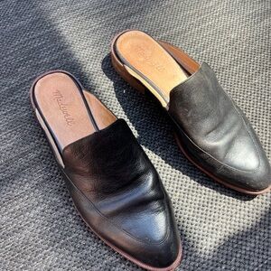 Madewell Black Leather Slip-On Loafers